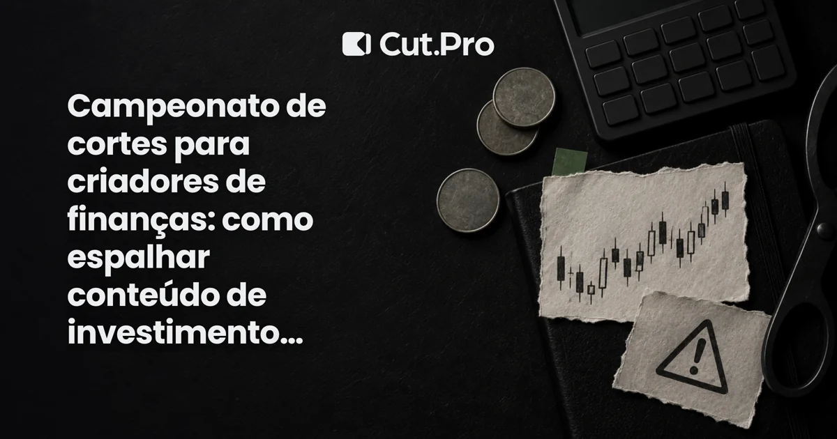 Campeonato de cortes para criadores de finanças: como espalhar conteúdo de investimento sem virar recomendação