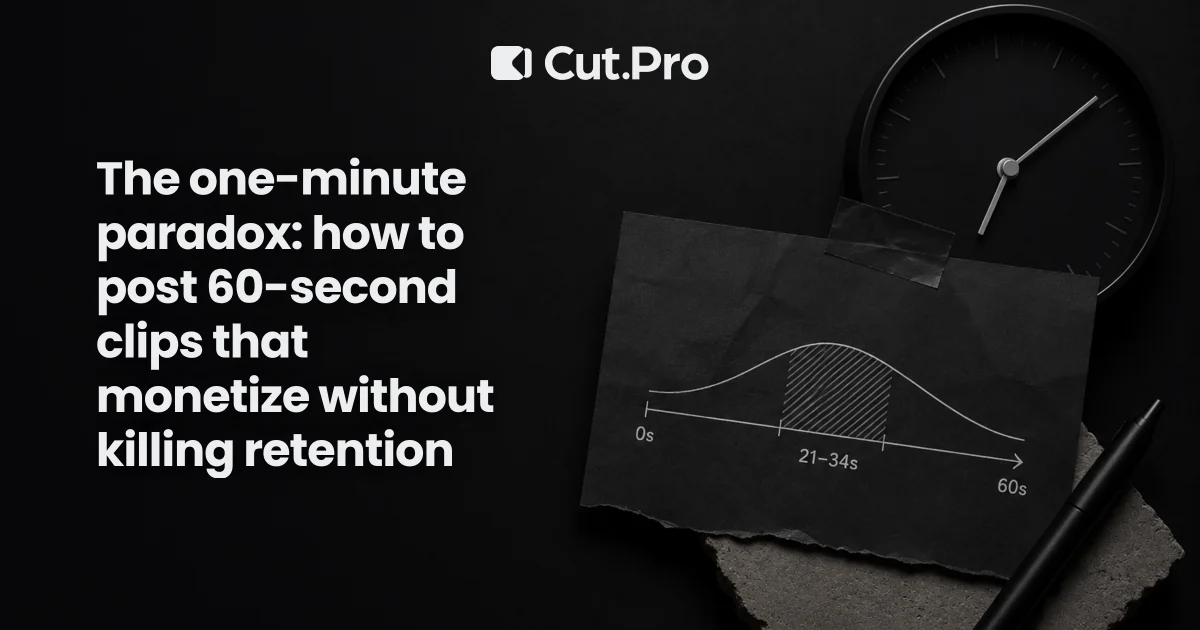 The one-minute paradox: how to post 60-second clips that monetize without killing retention