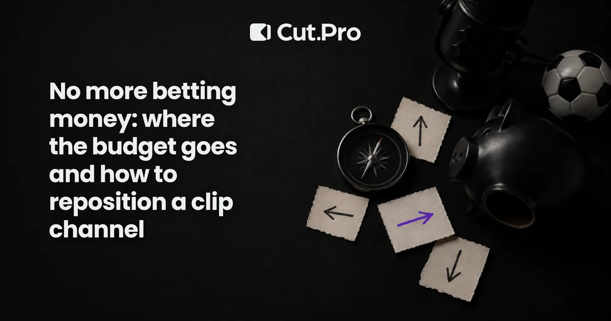 No more betting money: where the budget goes and how to reposition a clip channel