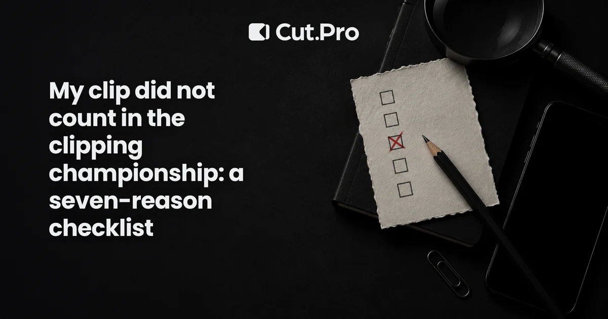 My clip did not count in the clipping championship: a seven-reason checklist