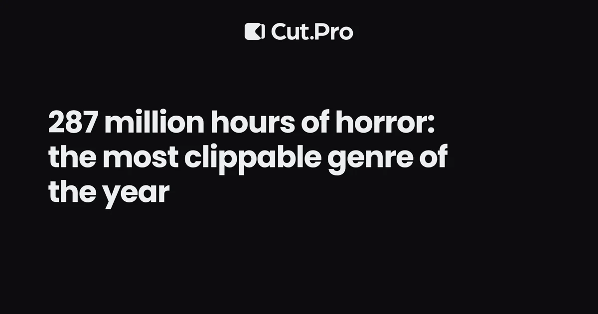 287 million hours of horror: the most clippable genre of the year