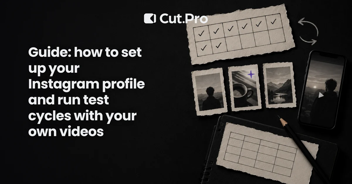 Guide: how to set up your Instagram profile and run test cycles with your own videos