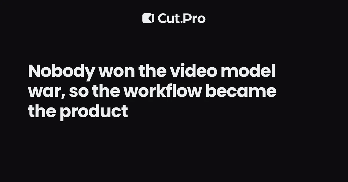 Nobody won the video model war, so the workflow became the product