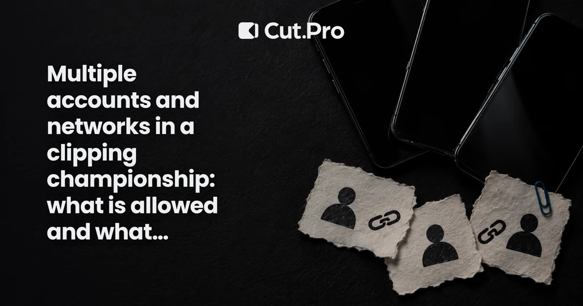 Multiple accounts and networks in a clipping championship: what is allowed and what disqualifies