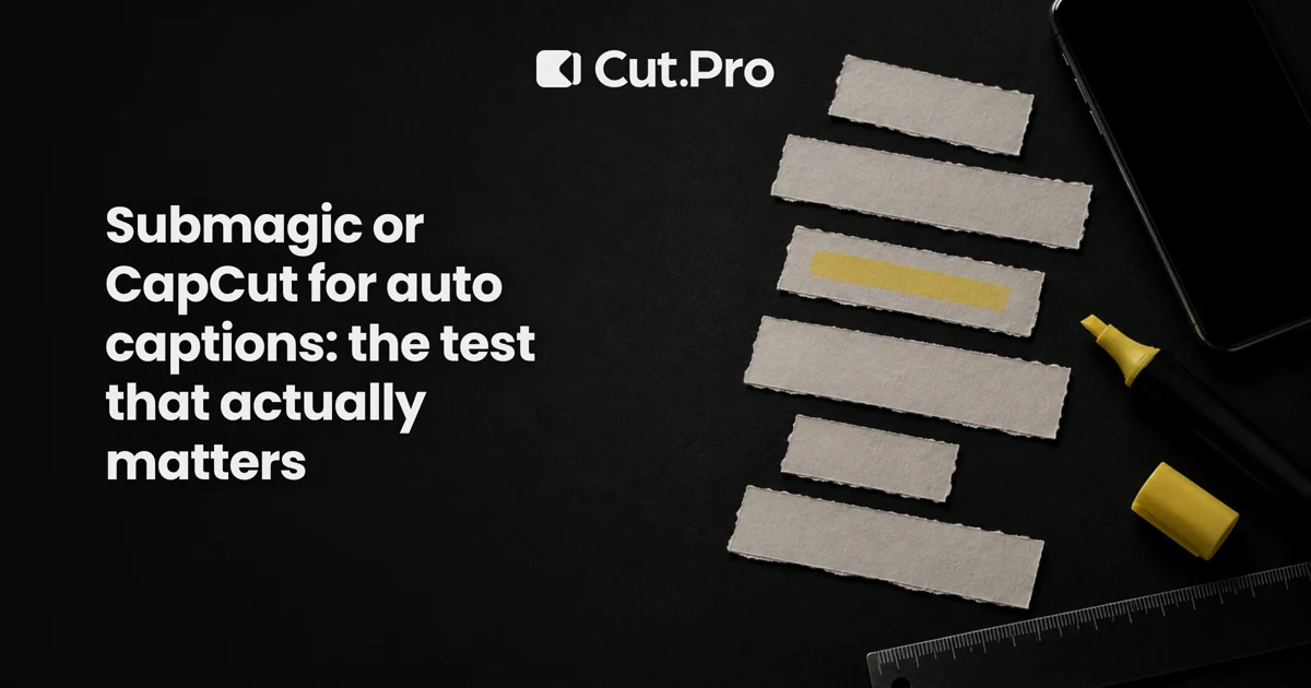 Submagic or CapCut for auto captions: the test that actually matters