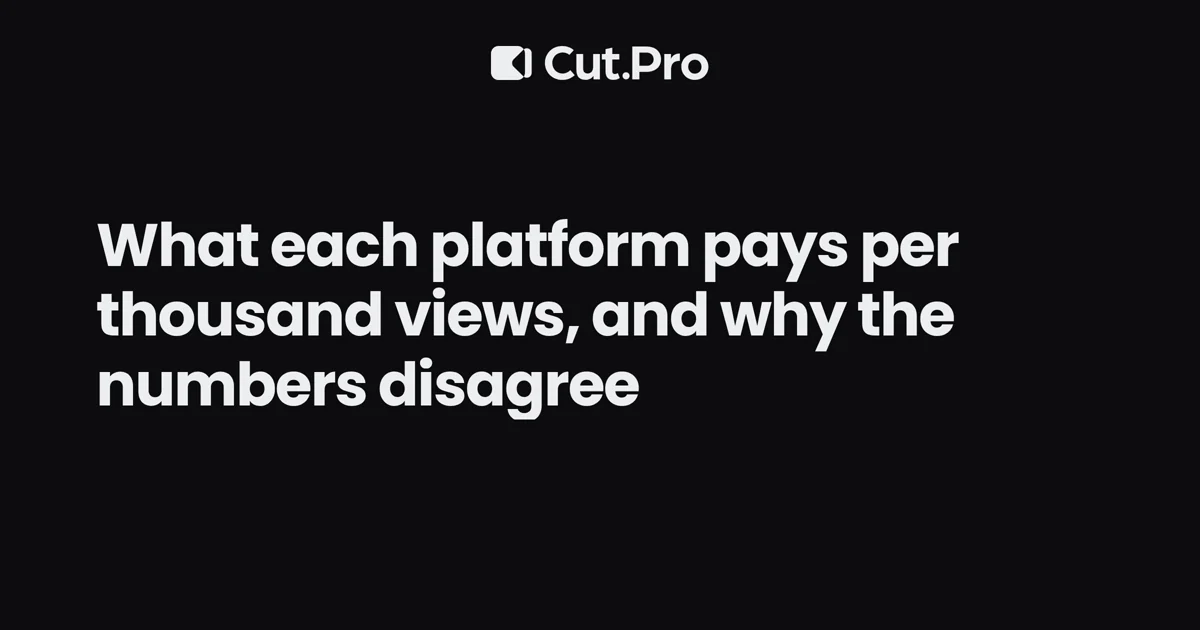 What each platform pays per thousand views, and why the numbers disagree