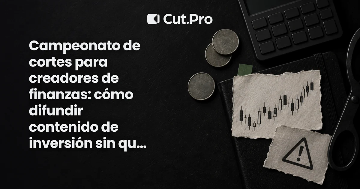 Campeonato de cortes para creadores de finanzas: cómo difundir contenido de inversión sin que se convierta en recomendación