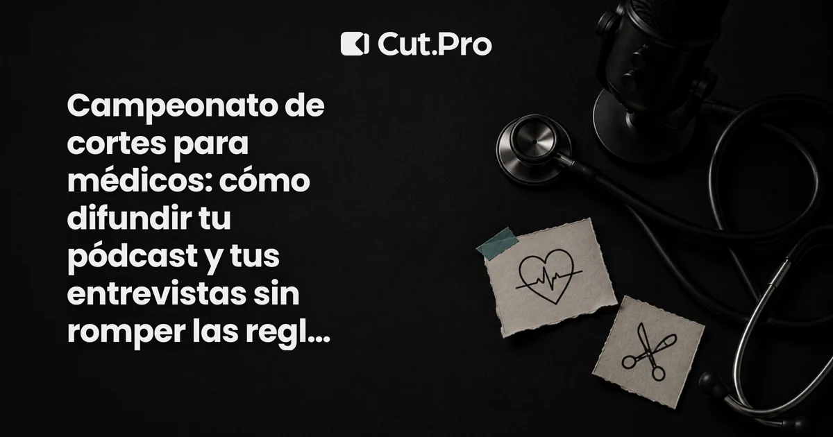 Campeonato de cortes para médicos: cómo difundir tu pódcast y tus entrevistas sin romper las reglas de publicidad médica