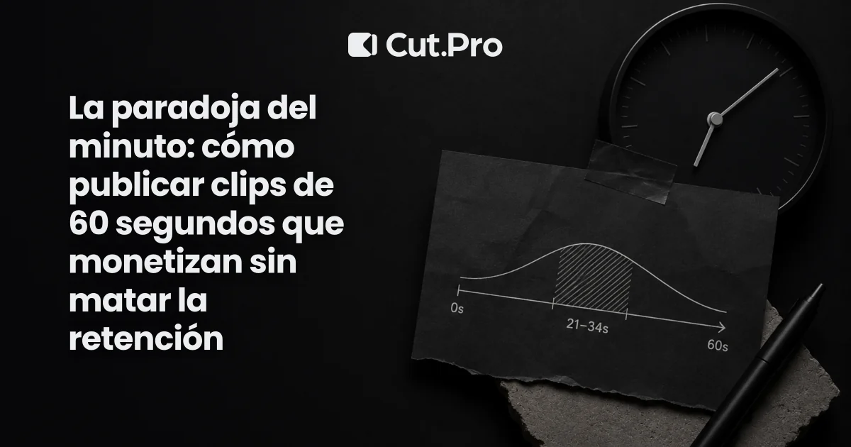 La paradoja del minuto: cómo publicar clips de 60 segundos que monetizan sin matar la retención