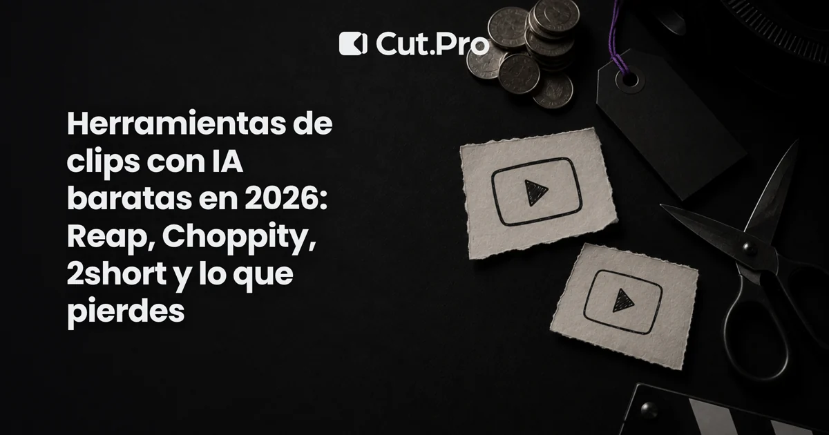 Herramientas de clips con IA baratas en 2026: Reap, Choppity, 2short y lo que pierdes