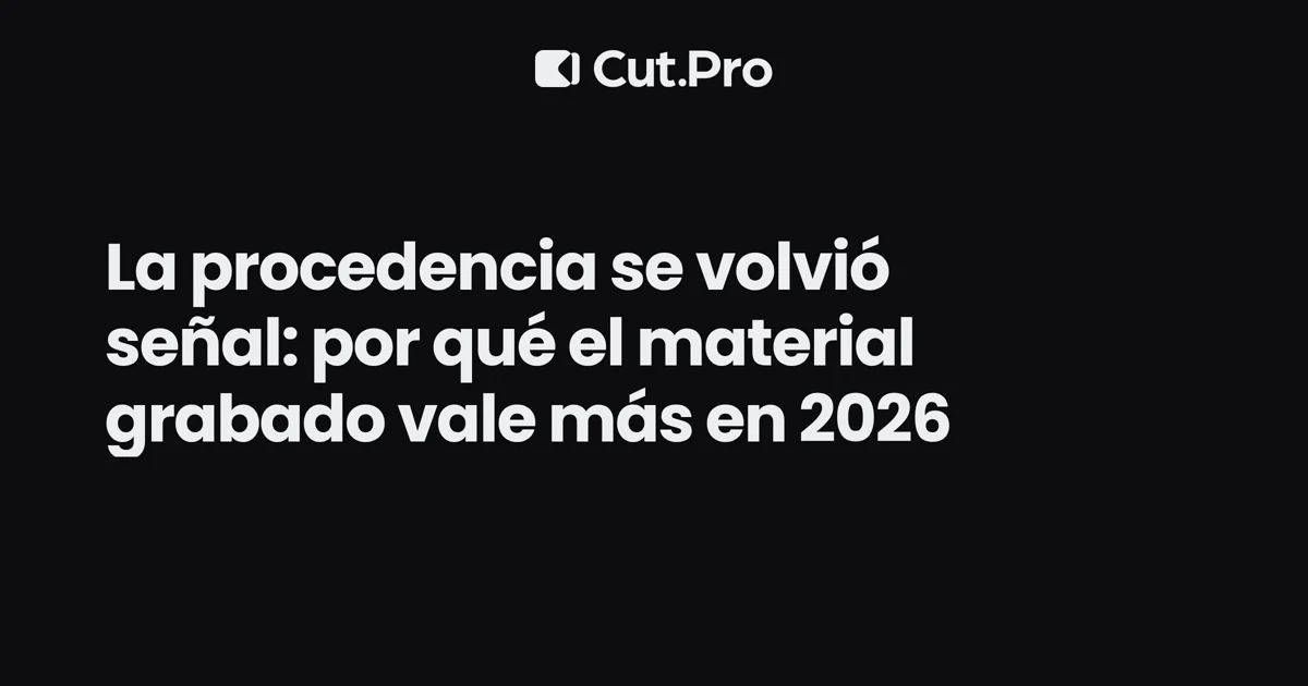 La procedencia se volvió señal: por qué el material grabado vale más en 2026