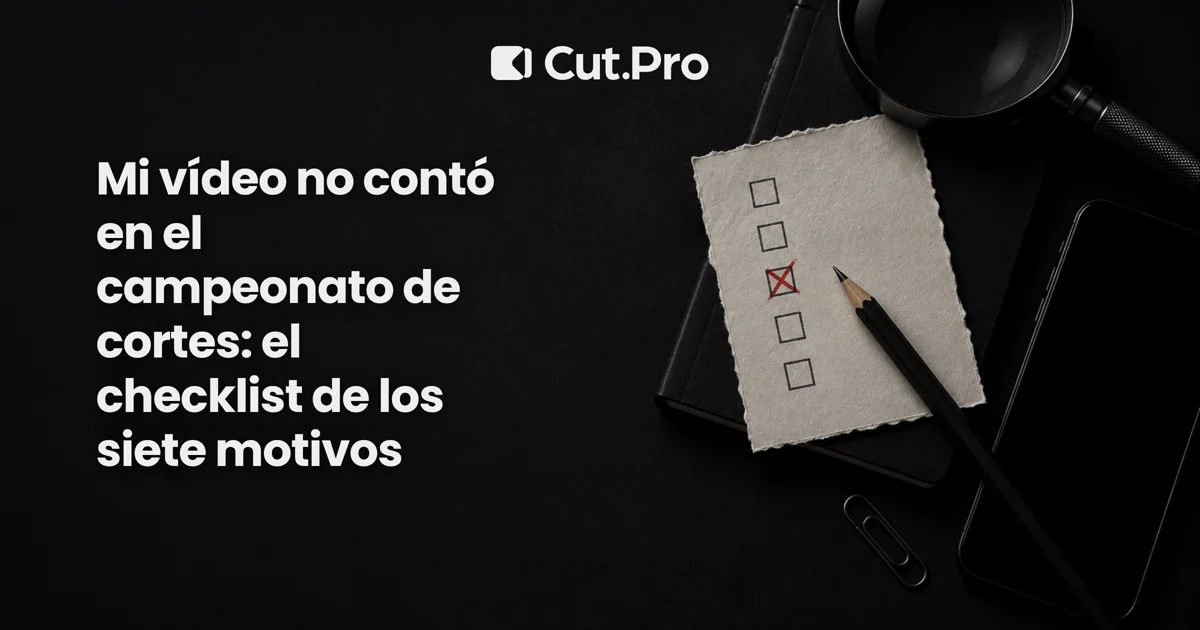Mi vídeo no contó en el campeonato de cortes: el checklist de los siete motivos