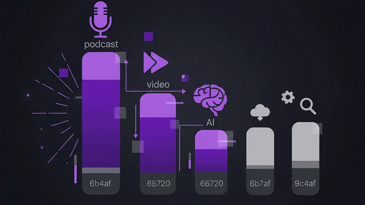Gráfico comparativo abstrato de ferramentas de IA para clipping, destacando diferenças.