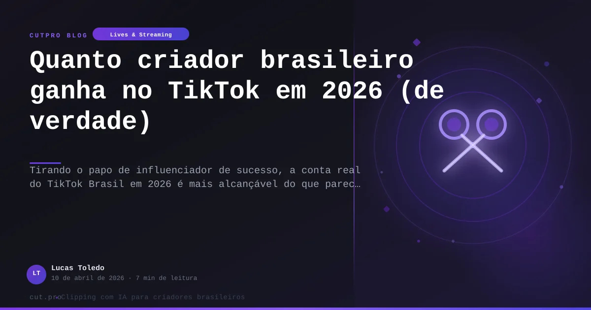 Quanto criador brasileiro ganha no TikTok em 2026 (de verdade)
