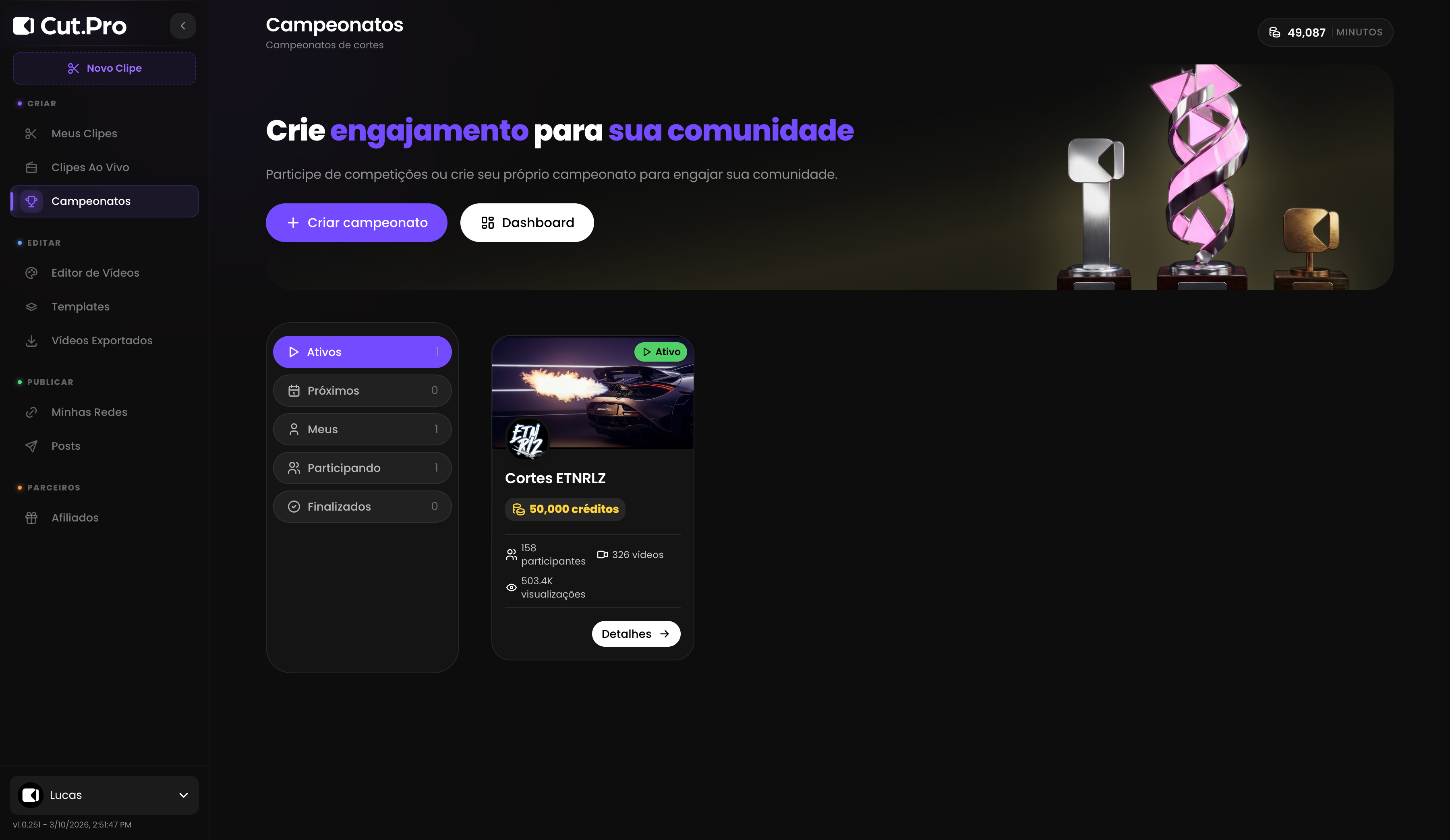 CutPro — Campeonatos